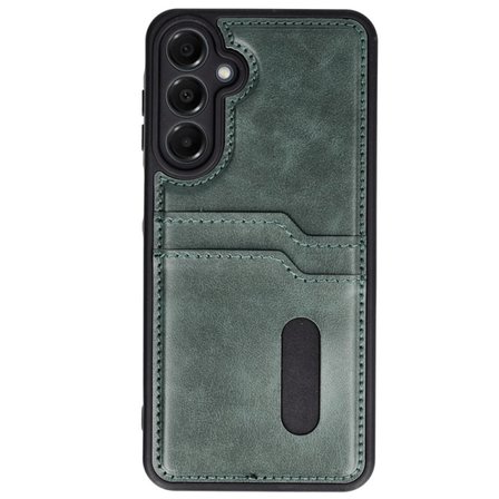 Samsung Galaxy A15 4g Kılıf Sara Kartvizitli Deri Kılıf - Koyu Yeşil