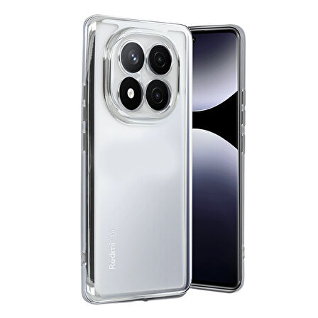 Newface Razer Xiaomi Redmi Note 14 Pro 5G Lens Korumalı Silikon Kılıf - Gümüş