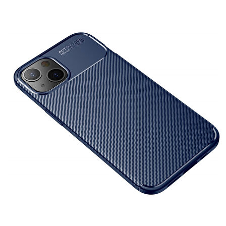 iPhone 14 / 13 Kılıf Focus Carbon Desen Silikon Arka Kapak