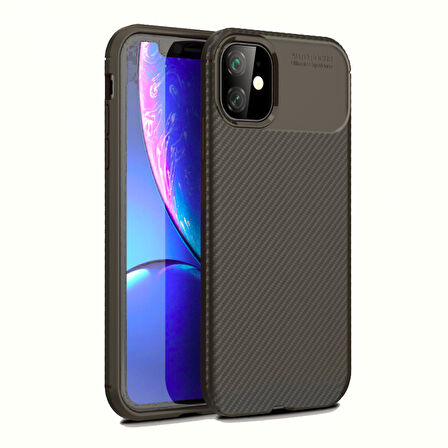 iPhone 11 Kılıf Focus Carbon Desen Silikon Kapak