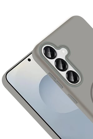 Fuchsia Samsung Galaxy S23 FE ile Uyumlu Broş Kablosuz Şarj Özellikli Kapak - Siyah