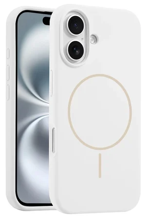 Fuchsia iPhone 16 Plus ile Uyumlu Kılıf Jully Kablosuz Şarj Özellikli Kapak - Beyaz