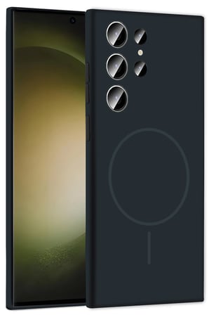 Fuchsia Samsung Galaxy S24 Ultra ile Uyumlu Kılıf Jully Kablosuz Şarj Özellikli Kapak - Füme