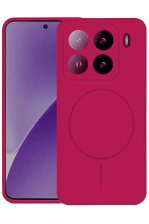 Fuchsia Xiaomi Mi 15 ile Uyumlu Kılıf Jully Kablosuz Şarj Özellikli Kapak - Fuşya