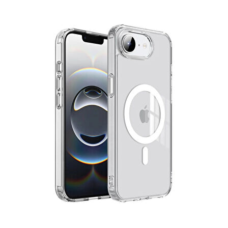 Odak SnapSafe iPhone 16E Kamera Korumalı MagSafe Silikon Kılıf - Şeffaf