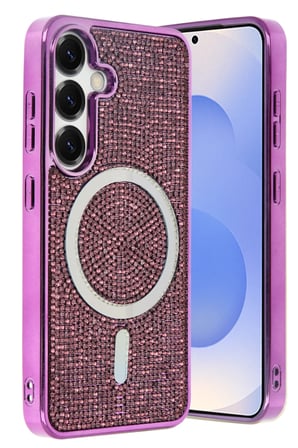 Fuchsia Samsung Galaxy S25 ile Uyumlu Helen Kablosuz Şarj Özellikli Kapak - Derin Mor