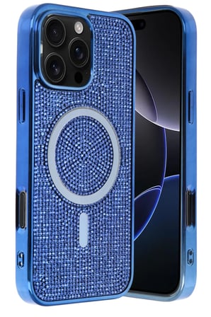 Fuchsia iPhone 16 Pro Max ile Uyumlu Helen Kablosuz Şarj Özellikli Kapak - Lacivert