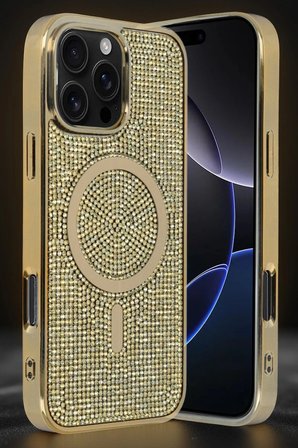 Fuchsia iPhone 16 Pro ile Uyumlu Helen Kablosuz Şarj Özellikli Kapak - Pembe