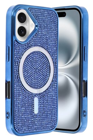 Fuchsia iPhone 16 ile Uyumlu Helen Kablosuz Şarj Özellikli Kapak - Lacivert
