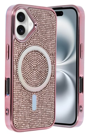 Fuchsia iPhone 16 ile Uyumlu Helen Kablosuz Şarj Özellikli Kapak - Pembe