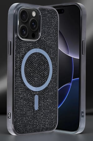 Fuchsia iPhone 14 Pro Max ile Uyumlu Helen Kablosuz Şarj Özellikli Kapak - Derin Mor