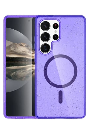 Fuchsia Samsung Galaxy S25 Ultra ile Uyumlu Star Kablosuz Şarj Özellikli Kapak - Mor