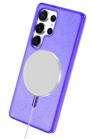 Fuchsia Samsung Galaxy S25 Ultra ile Uyumlu Star Kablosuz Şarj Özellikli Kapak - Mor