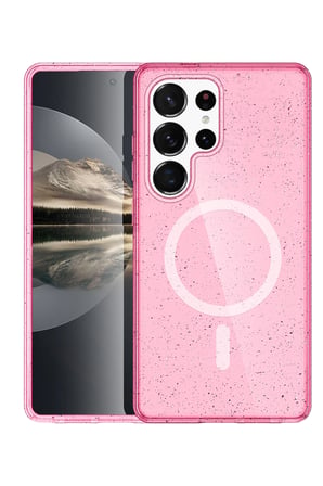 Fuchsia Samsung Galaxy S25 Ultra ile Uyumlu Star Kablosuz Şarj Özellikli Kapak - Pembe