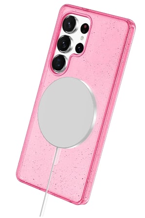 Fuchsia Samsung Galaxy S25 Ultra ile Uyumlu Star Kablosuz Şarj Özellikli Kapak - Pembe