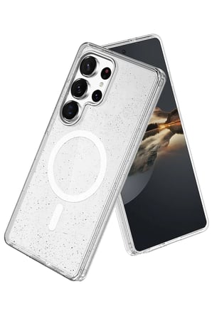 Fuchsia Samsung Galaxy S25 Ultra ile Uyumlu Star Kablosuz Şarj Özellikli Kapak - Şeffaf