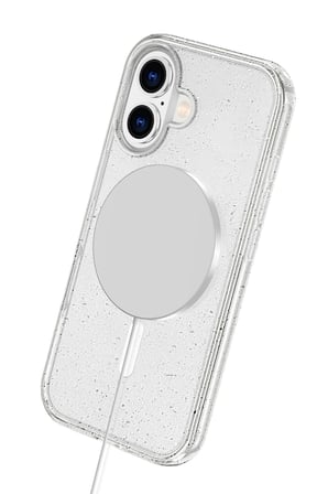 Fuchsia iPhone 16 ile Uyumlu Star Kablosuz Şarj Özellikli Kapak - Turuncu