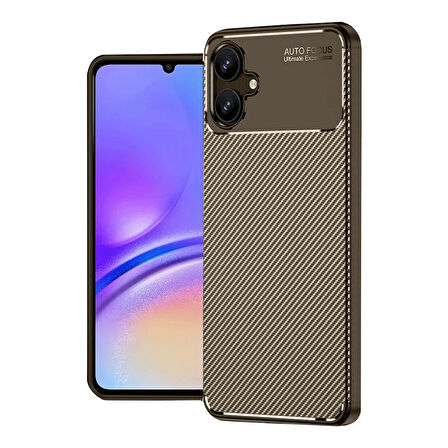 Newface Auto Focus Samsung Galaxy A06 Karbon Kılıf - Kahverengi