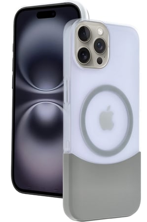 Fuchsia iPhone 15 Pro Max ile Uyumlu Velar Kablosuz Şarj Özellikli Kapak - Natural Grey