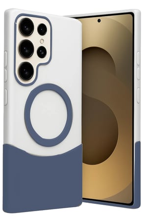 Fuchsia Samsung Galaxy S23 Ultra ile Uyumlu Velar Kablosuz Şarj Özellikli Kapak - Lacivert