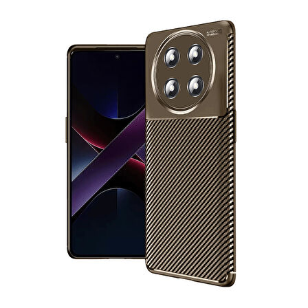 Newface Auto Focus Honor Magic 7 Lite Karbon Kılıf - Kahverengi