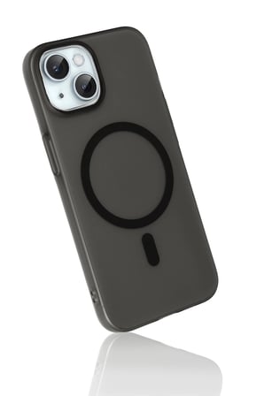 Fuchsia iPhone 14 ile Uyumlu Tuna PC Slim Kablosuz Şarj Özellikli Kapak - Siyah