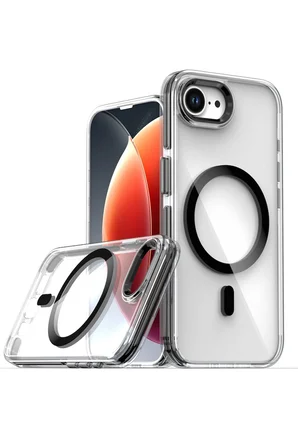 Fuchsia iPhone 16E ile Uyumlu Bella Kablosuz Şarj Özellikli Kapak - Siyah