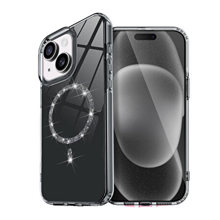 Newface Live Diamond iPhone 14 MagSafe Kılıf - Siyah