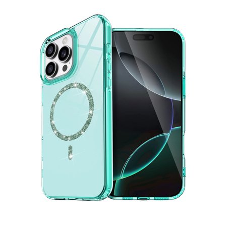 iPhone 14 Pro Max Live Diamond Magsafe Kapak - Yeşil