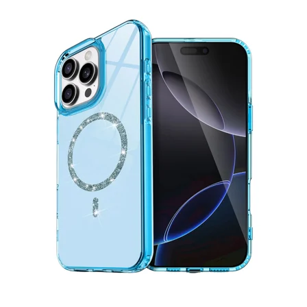 iPhone 15 Pro Max Live Diamond Magsafe Kapak - Mavi
