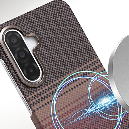 Samsung Galaxy S24 FE Kılıf Vega Magsafe Karbon Desen Kapak