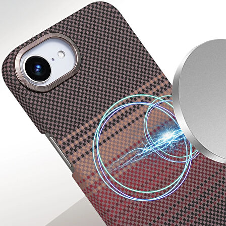 iPhone 16e Kılıf Vega Magsafe Karbon Desen Kapak