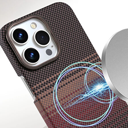 iPhone 15 Pro Max Kılıf Vega Magsafe Karbon Desen Kapak