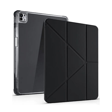 Newface Mars iPad Air 13 (2024) Kalemlikli Tablet Kılıfı - Siyah