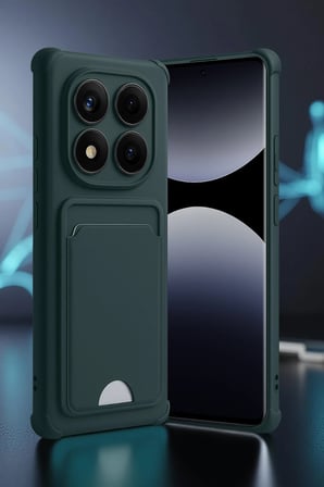 Newface Xiaomi Redmi Note 14 Pro Plus Kelvin Kartvizitli Silikon - Koyu Yeşil