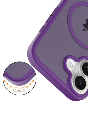 Fuchsia iPhone 17 ile Uyumlu Jota Kablosuz Şarj Özellikli Kapak - Derin Mor