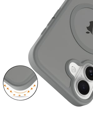 Fuchsia iPhone 17 ile Uyumlu Jota Kablosuz Şarj Özellikli Kapak - Titan Gri