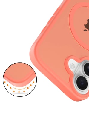 Fuchsia iPhone 17 ile Uyumlu Jota Kablosuz Şarj Özellikli Kapak - Turuncu