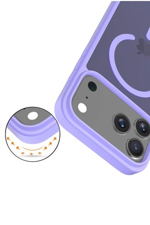 Fuchsia iPhone 17 Pro ile Uyumlu Jota Kablosuz Şarj Özellikli Kapak - Lila