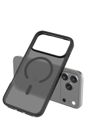 Fuchsia iPhone 17 Pro ile Uyumlu Jota Kablosuz Şarj Özellikli Kapak - Siyah
