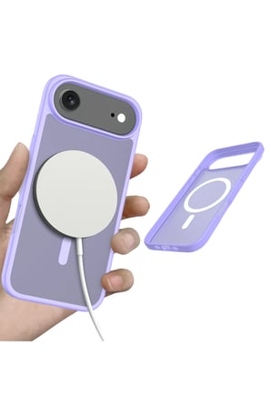 Fuchsia iPhone 17 Air ile Uyumlu Jota Kablosuz Şarj Özellikli Kapak - Lila