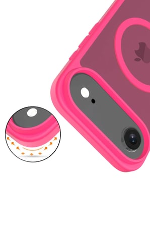 Fuchsia iPhone 17 Air ile Uyumlu Jota Kablosuz Şarj Özellikli Kapak - Rose