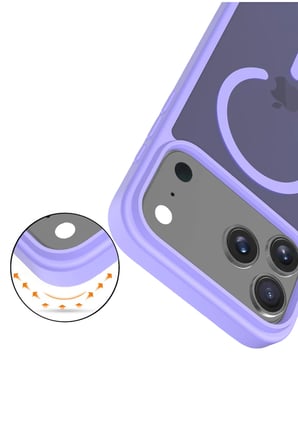 Fuchsia iPhone 17 Pro Max ile Uyumlu Jota Kablosuz Şarj Özellikli Kapak - Lila