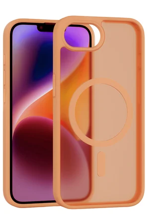 Fuchsia iPhone 16E ile Uyumlu Jota Kablosuz Şarj Özellikli Kapak - Turuncu