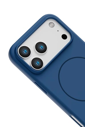 Fuchsia iPhone 17 Pro Max ile Uyumlu Jully Kablosuz Şarj Özellikli Kapak - Lacivert