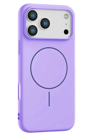 Fuchsia iPhone 17 Pro Max ile Uyumlu Jully Kablosuz Şarj Özellikli Kapak - Lila