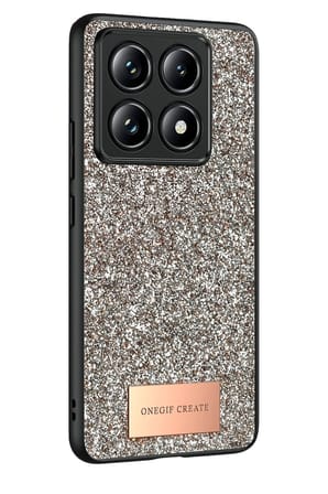 Onegif Xiaomi Mi 14T Pro Bright Simli Kapak - Gold