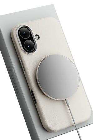 iPhone 17 Wonder Deri Magsafe Kapak - Beyaz