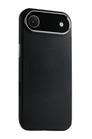 Fuchsia iPhone 17 Air ile Uyumlu Wonder Deri Kablosuz Şarj Özellikli Kapak - Siyah