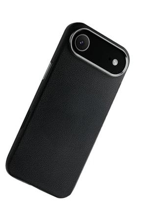 Fuchsia iPhone 17 Air ile Uyumlu Wonder Deri Kablosuz Şarj Özellikli Kapak - Siyah